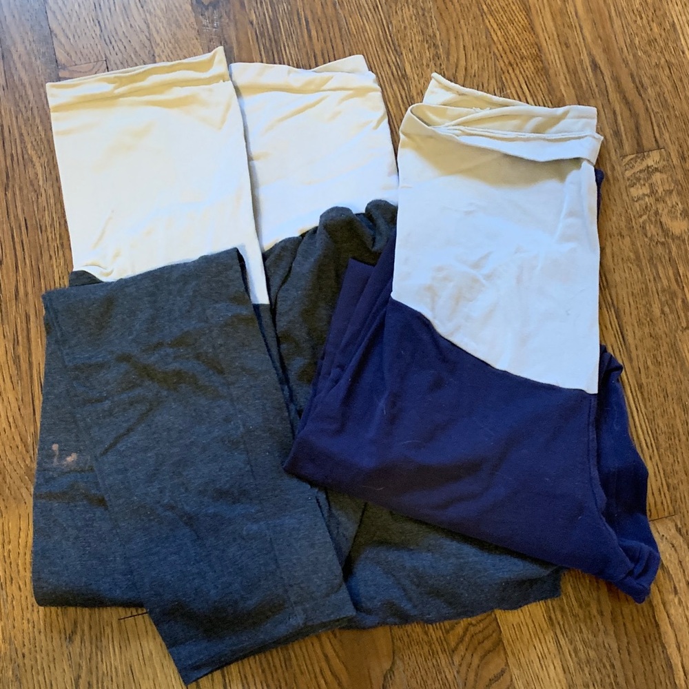 Maternity: bundle of Leggings - (1) Navy and (2) Gray